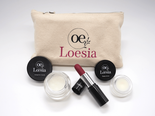 Loesia maquillage biologique et naturel fabriqué en France. Lot lèvres sublimes